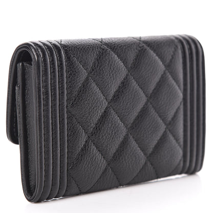 Chanel Calfskin Quilted Boy Flap Card Holder Black 3 of 9