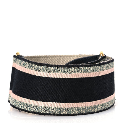 Christian Dior Canvas Embroidered Shoulder Strap Rose Multicolor 2 of 7