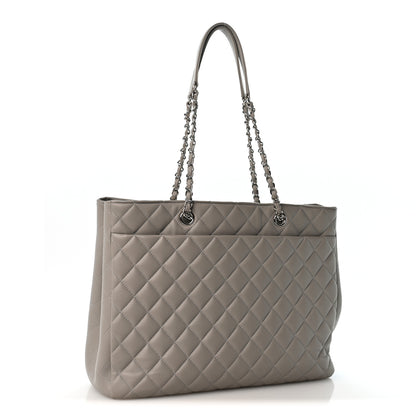 Chanel Calfskin Quilted Large Classic Shopping Tote Grey 3 of 12