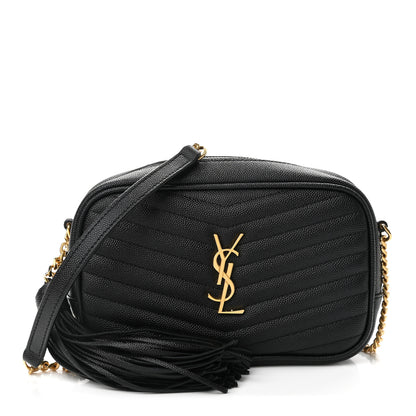 Saint Laurent Grain De Poudre Matelasse Monogram Mini Lou Camera Bag Black 1 of 11