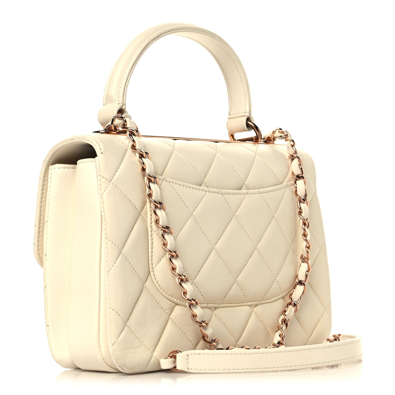 Chanel Lambskin Quilted Small Trendy CC Dual Handle Flap Bag White 3 of 12