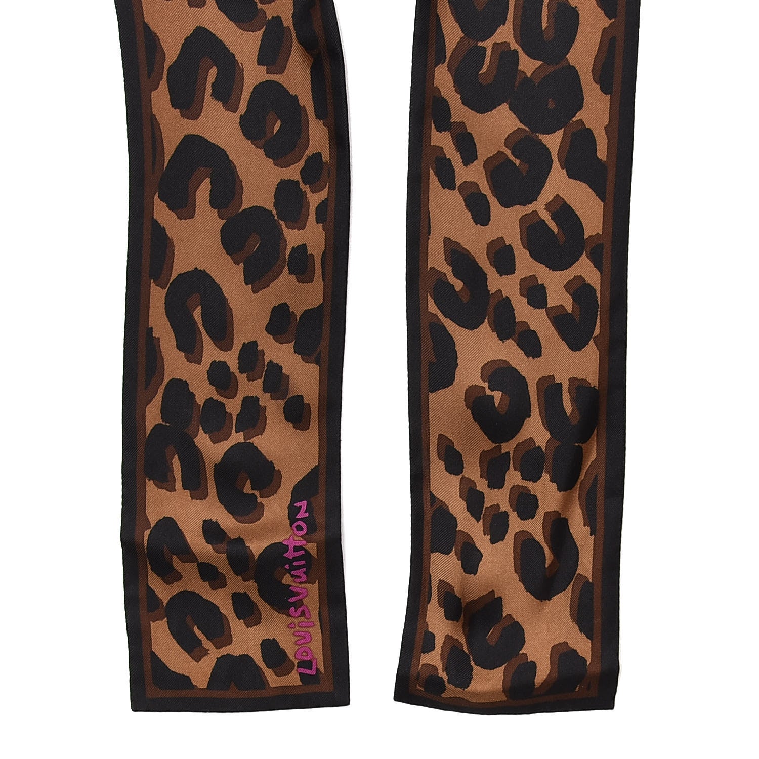 Louis Vuitton Silk Leopard Bandeau Scarf Marron 3 of 5