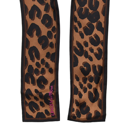 Louis Vuitton Silk Leopard Bandeau Scarf Marron 3 of 5