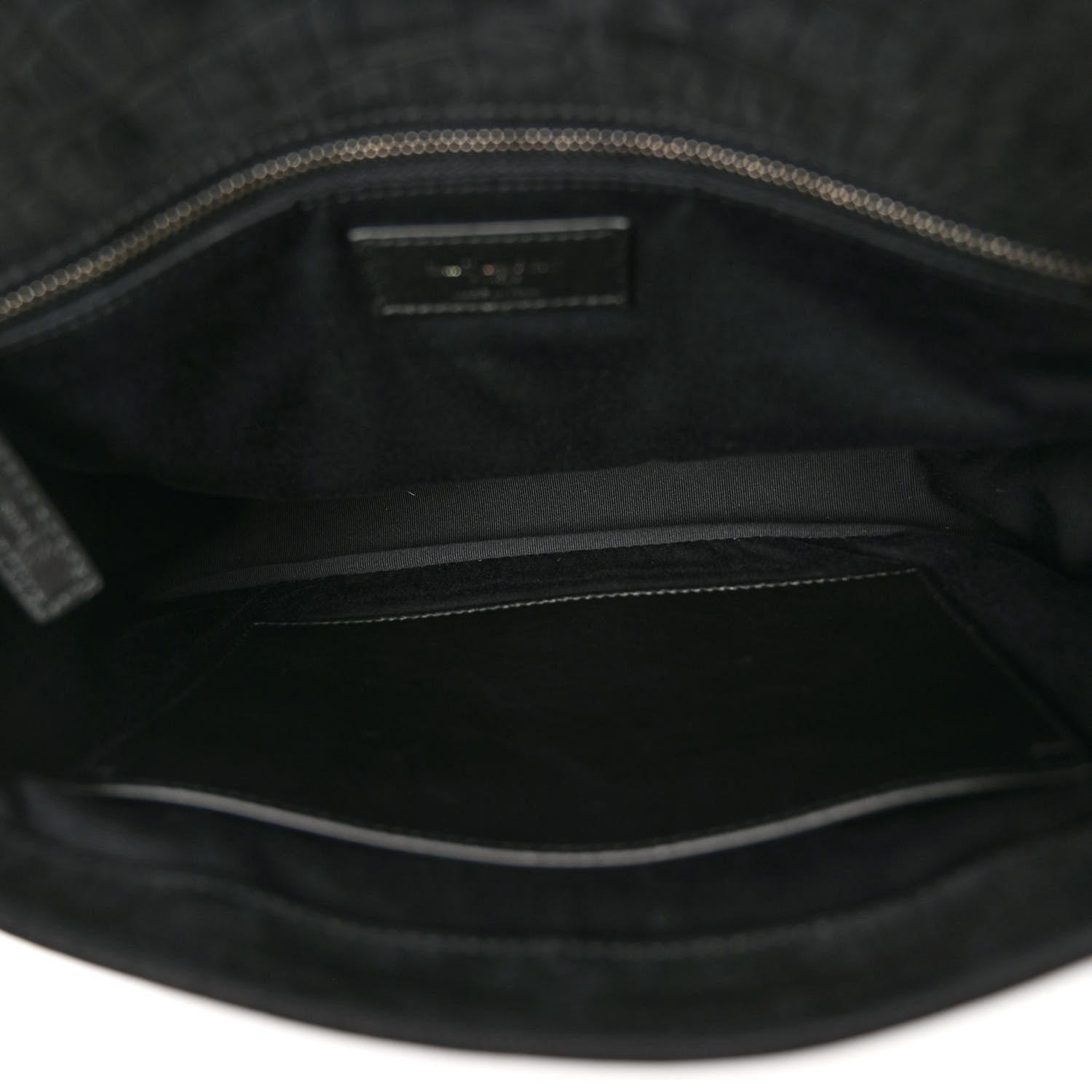 Saint Laurent Nubuck Crocodile Embossed Monogram Medium Niki Chain Satchel Black 5 of 9
