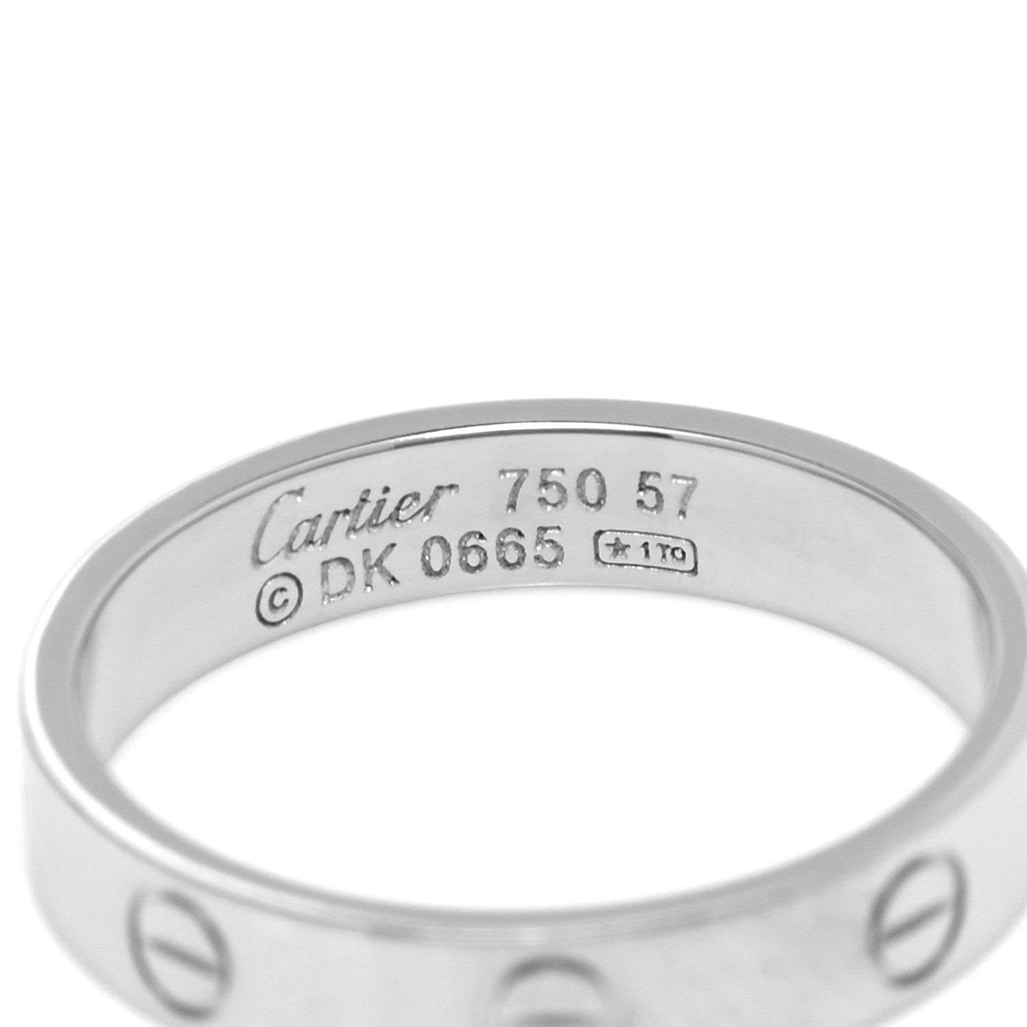Cartier 18K White Gold 4mm LOVE Wedding Band Ring 57 8 4 of 4