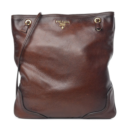 Prada Vitello Daino Shoulder Bag Bruciato 1 of 13