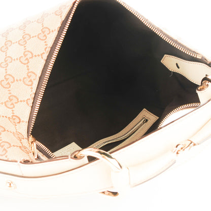 Gucci Monogram Medium Horsebit Chain Hobo Off White 5 of 7