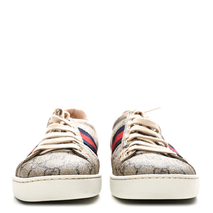 Gucci GG Supreme Monogram Womens Ace Low-Top Sneaker 37 Beige 3 of 10