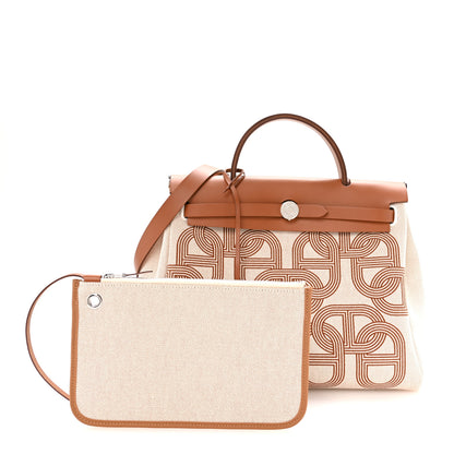 Hermes H Plume Canvas Vache Hunter Circuit 24 Herbag Zip Retourne 31 Naturel 3 of 11