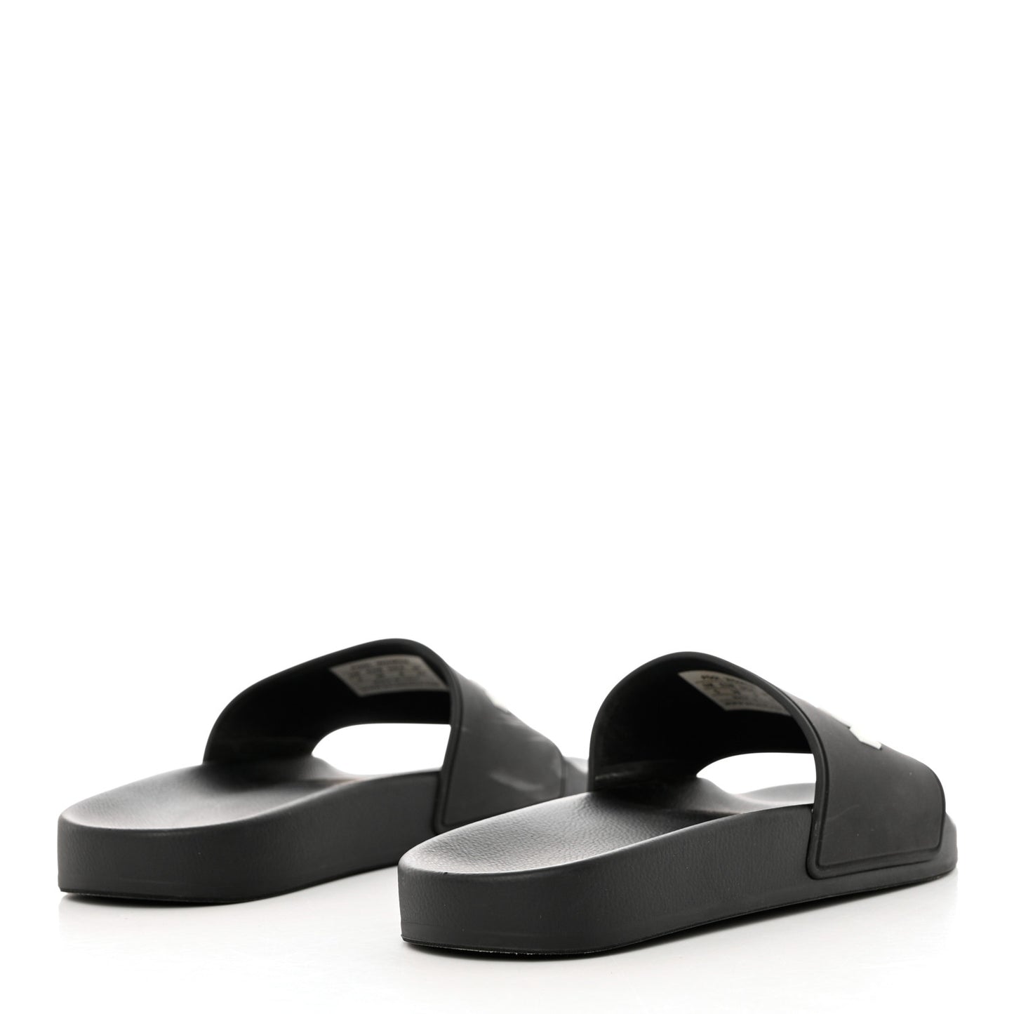 PVC Logo Mens Pool Slide Sandals 38 Black White