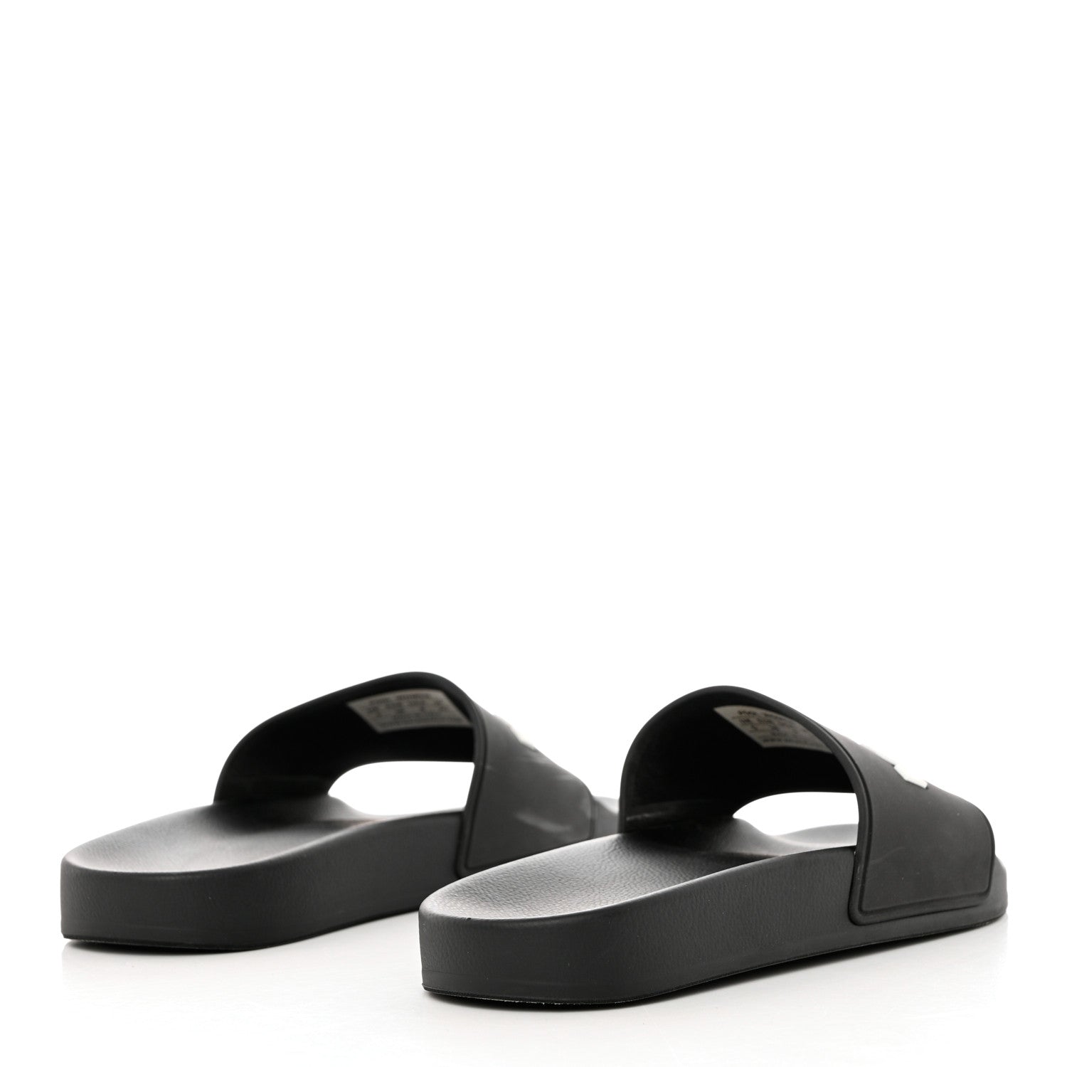 Balenciaga PVC Logo Mens Pool Slide Sandals 38 Black White 4 of 10