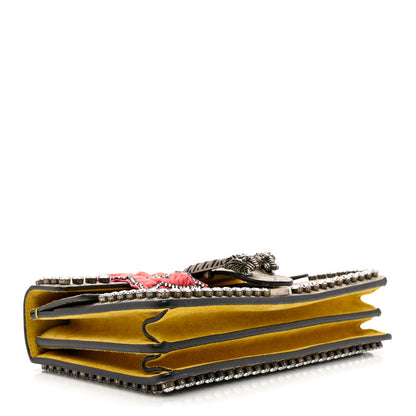 Gucci GG Supreme Monogram Crystal Bow Embroidered Small Dionysus Shoulder Bag Yellow 4 of 14