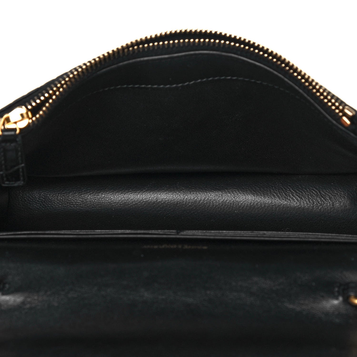 Saint Laurent Calfskin Crocodile Embossed Kate Monogram Tassel Chain Wallet Black 5 of 12