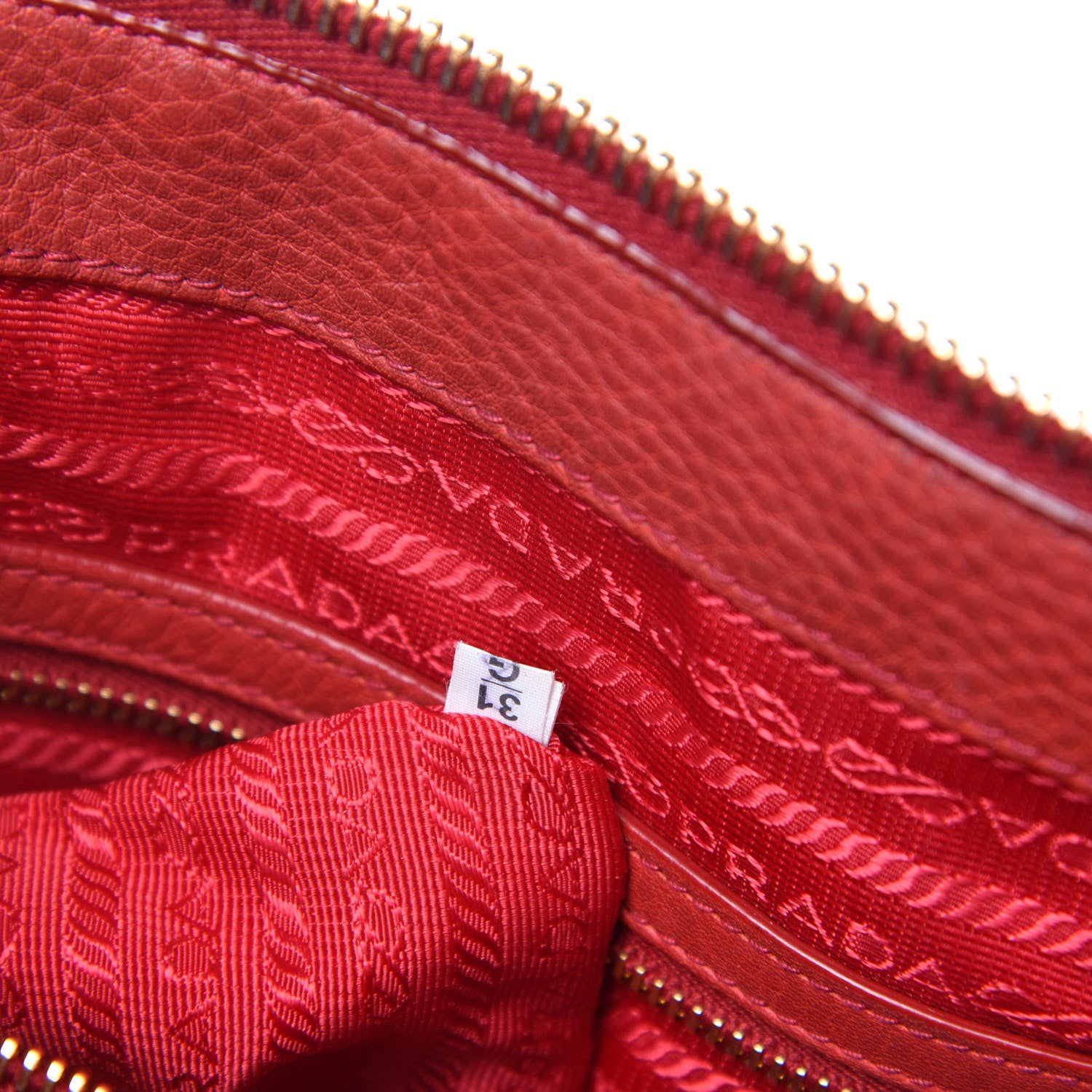 Prada Vitello Daino Top Handle Shoulder Bag Rosso 16 of 17