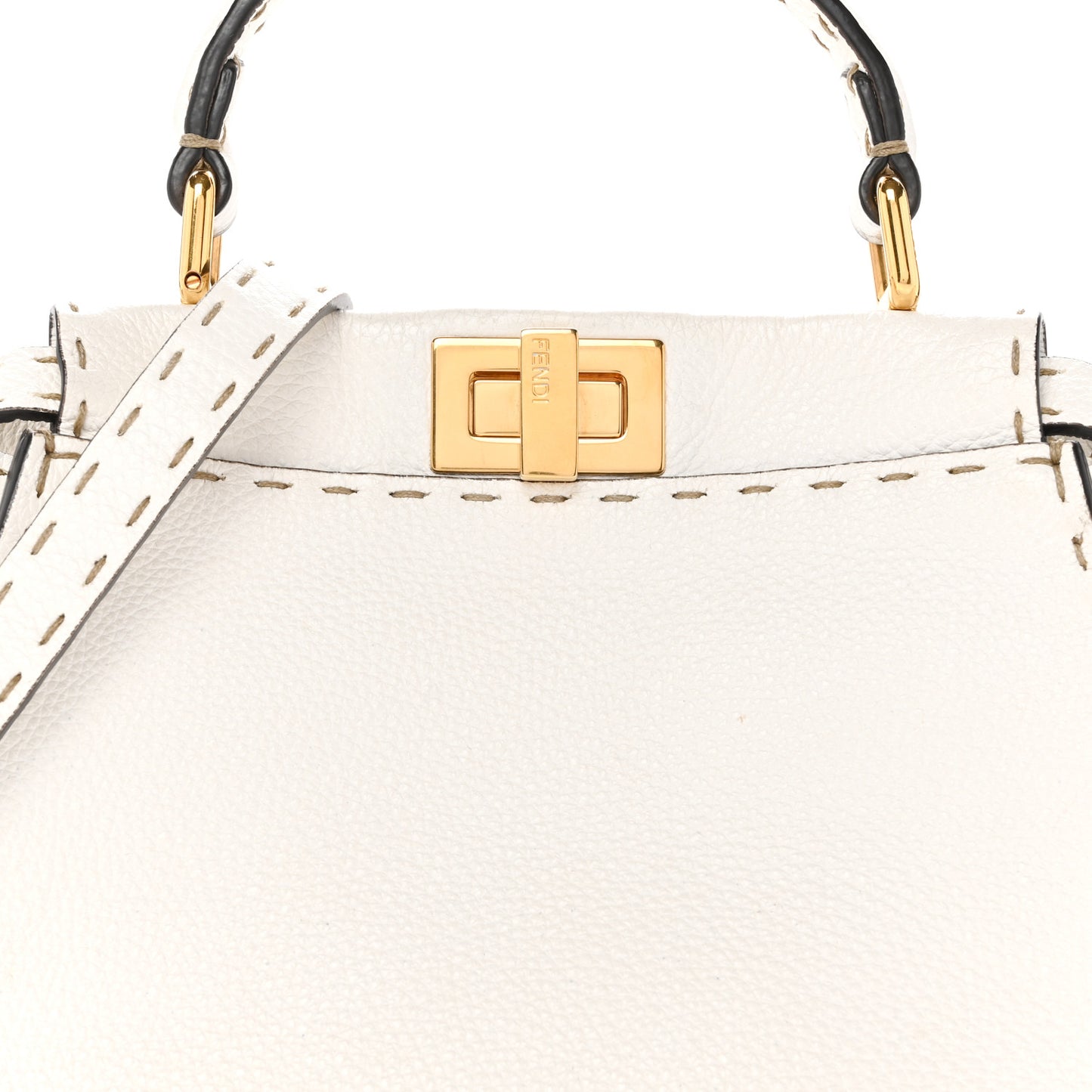 Cuoio Romano Selleria Mini Peekaboo Iconic Satchel White