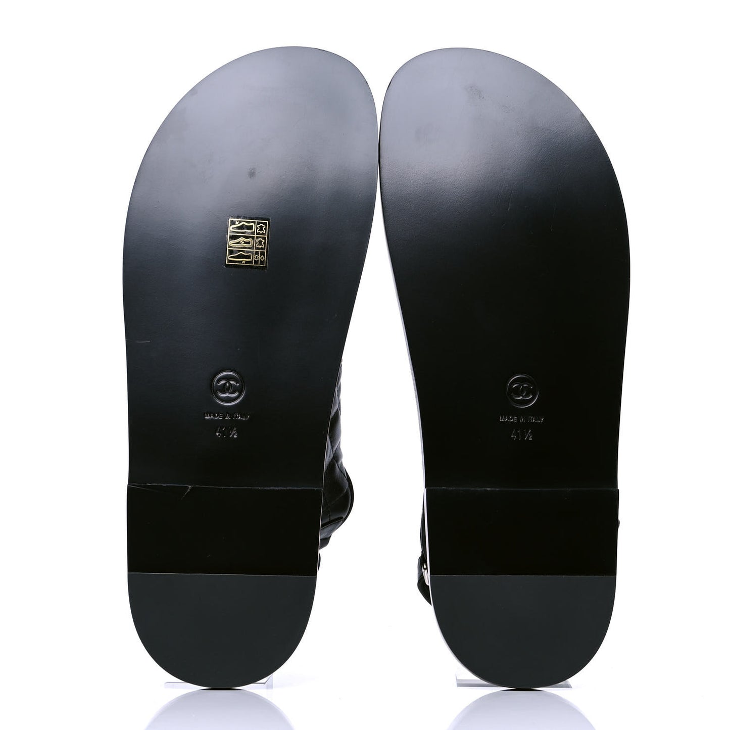 Lambskin Velcro Dad Sandals 41.5 Black