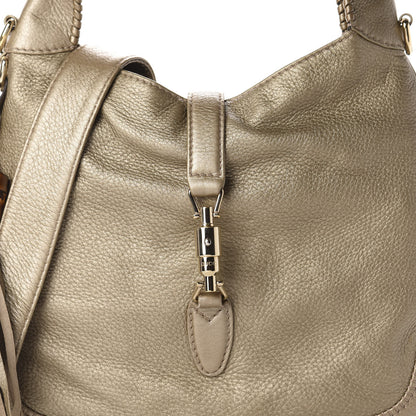 Gucci Metallic Pebbled Calfskin Medium New Jackie Shoulder Bag Gold 10 of 10
