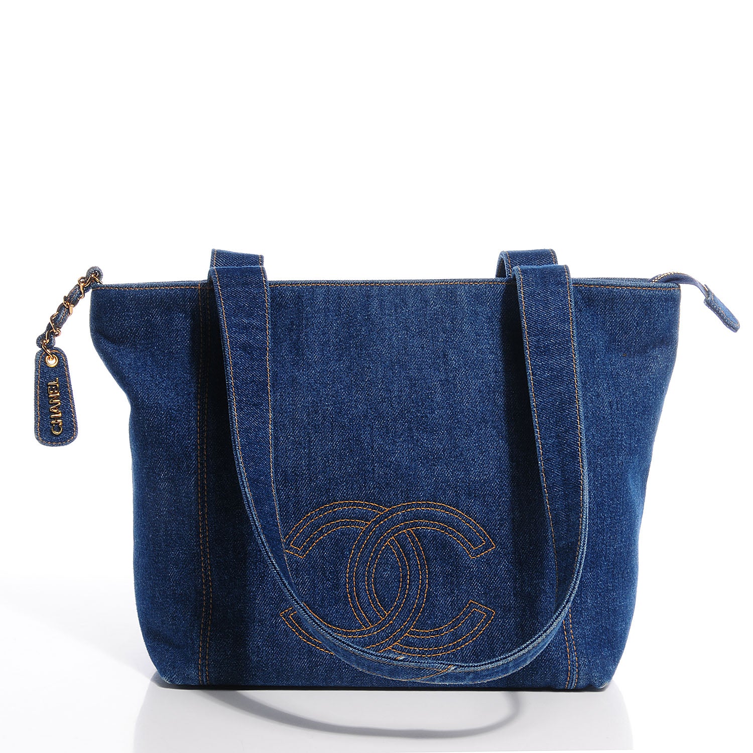 Chanel Denim CC Zip Tote Blue 5 of 12