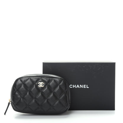 Chanel Caviar Quilted Small Curvy Pouch Cosmetic Case Black 8 of 8
