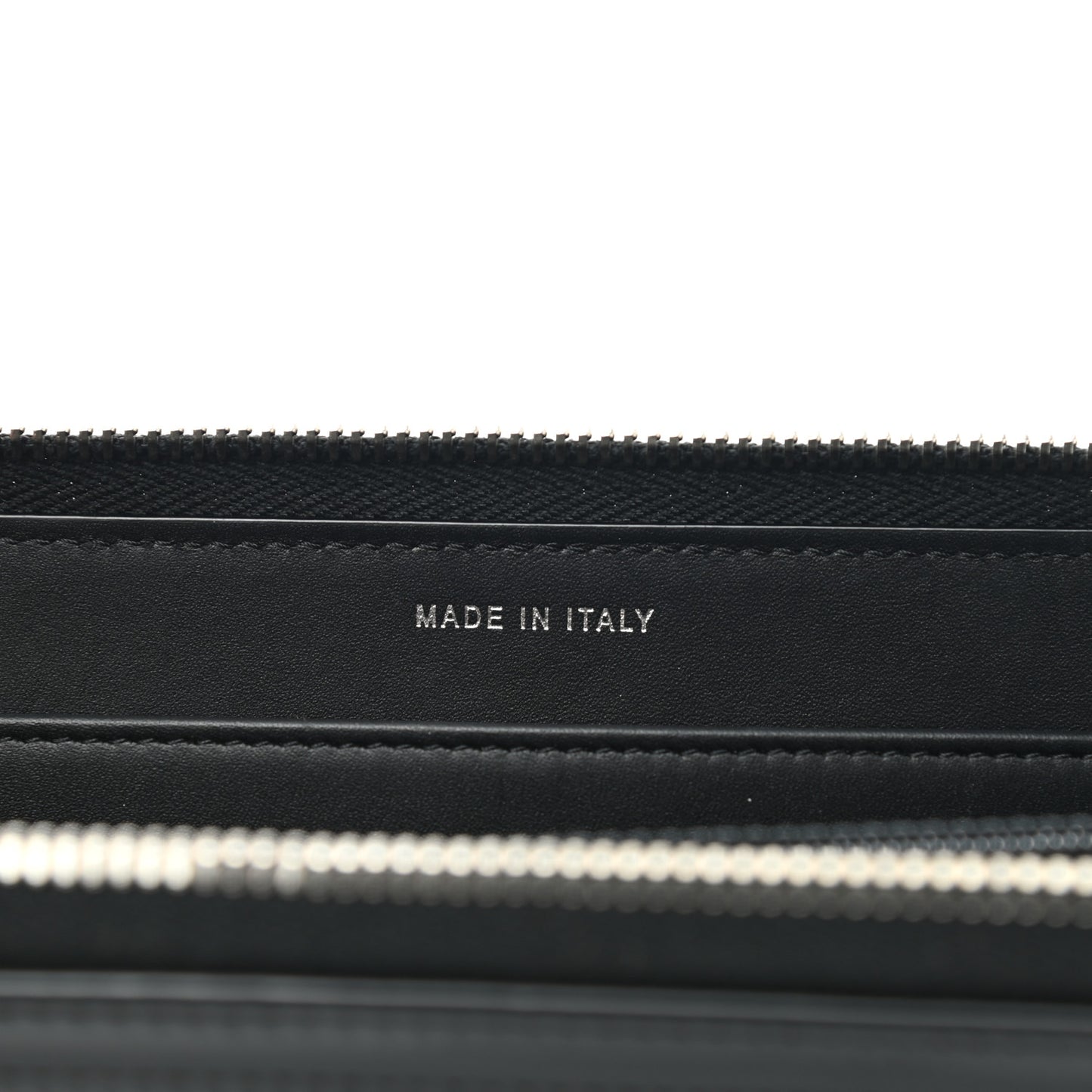 Caviar Patent Small CC Contour Zip Around Wallet Black