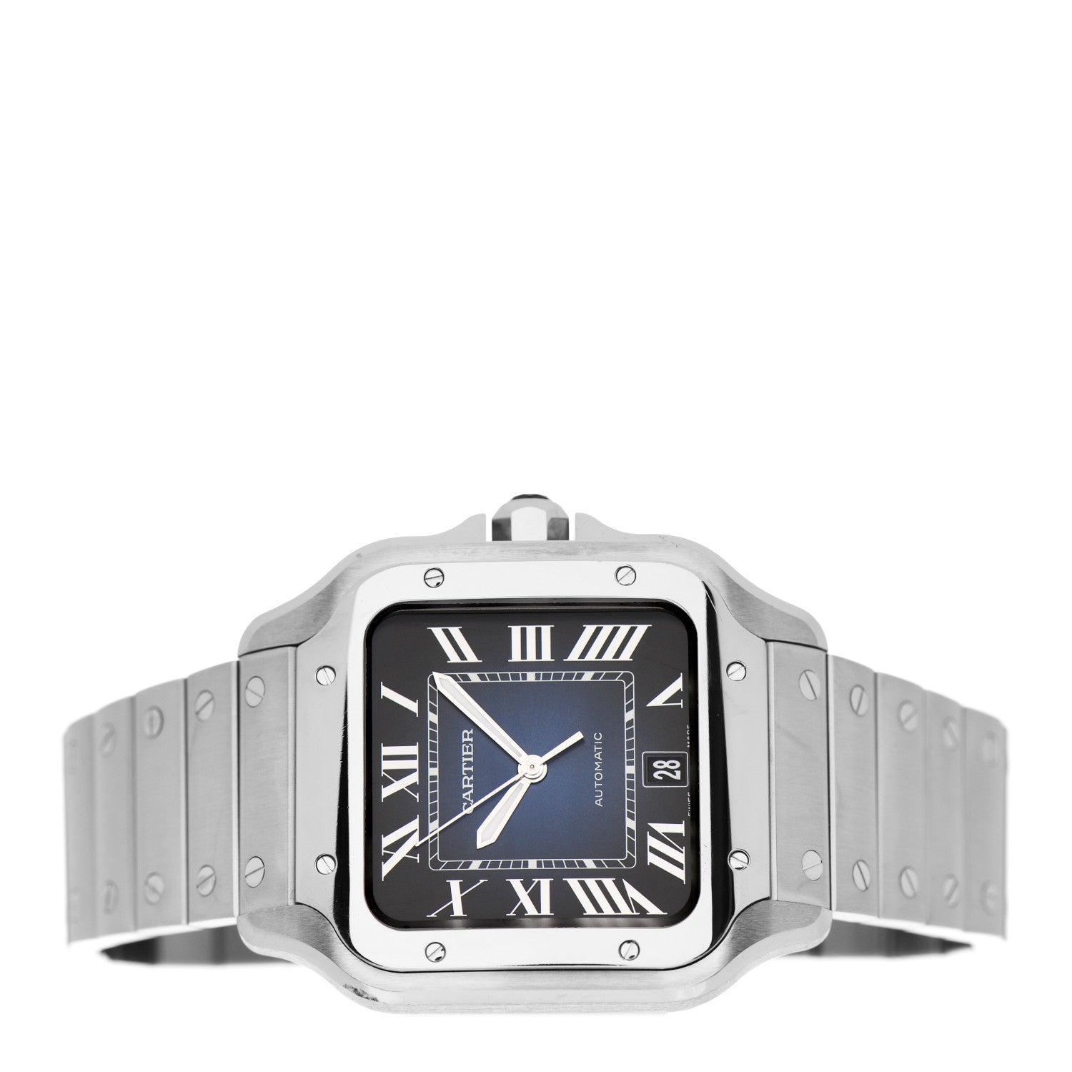 Cartier Stainless Steel 39.8mm Santos De Cartier Automatic Watch Black 2 of 4