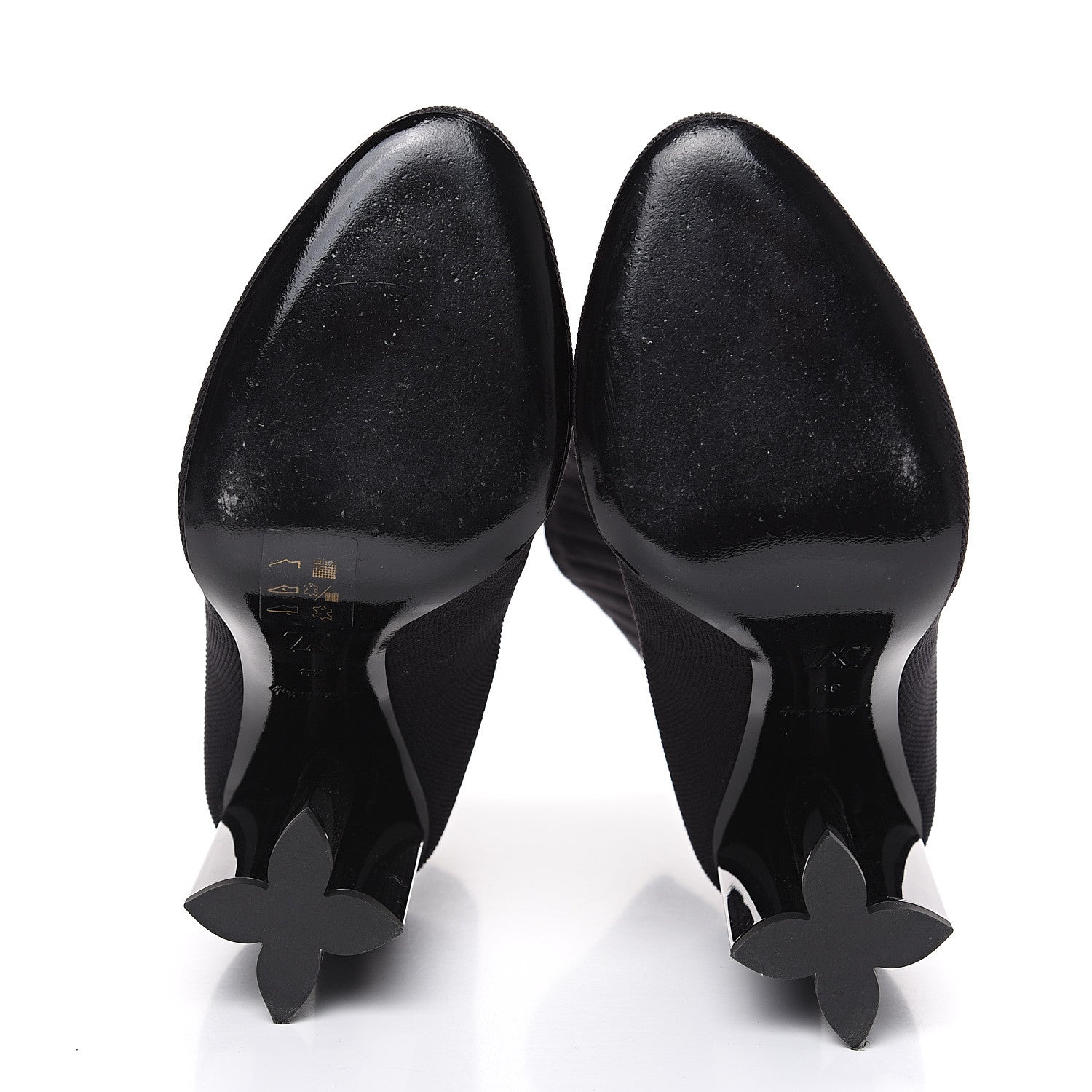 Louis Vuitton Stretch Fabric LV Black Heart Sock Ankle Boots 39 Black 6 of 8