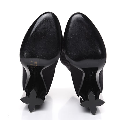 Louis Vuitton Stretch Fabric LV Black Heart Sock Ankle Boots 39 Black 6 of 8