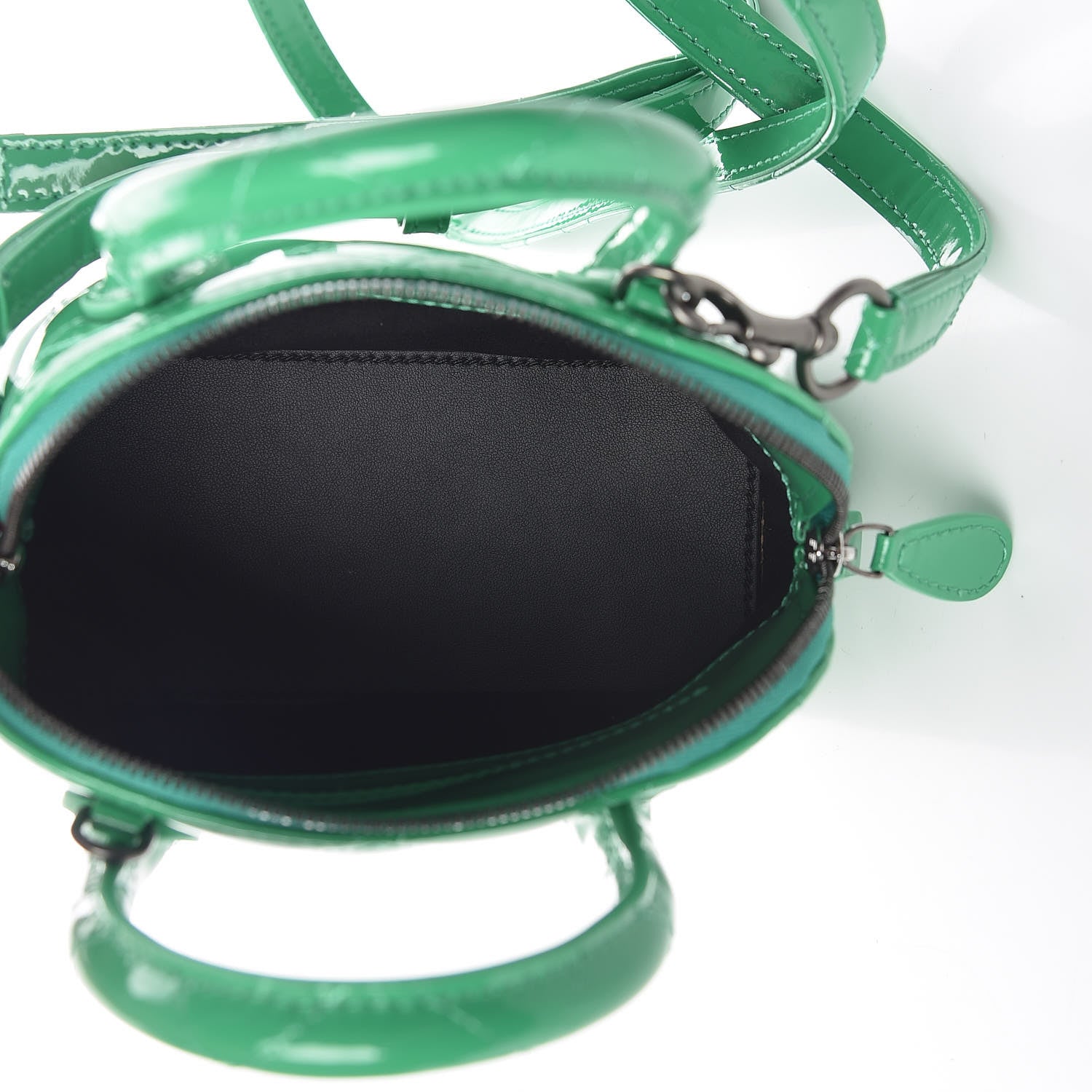 Balenciaga Faux Patent Quilted XXS Ville Top Handle Bag Green 5 of 10