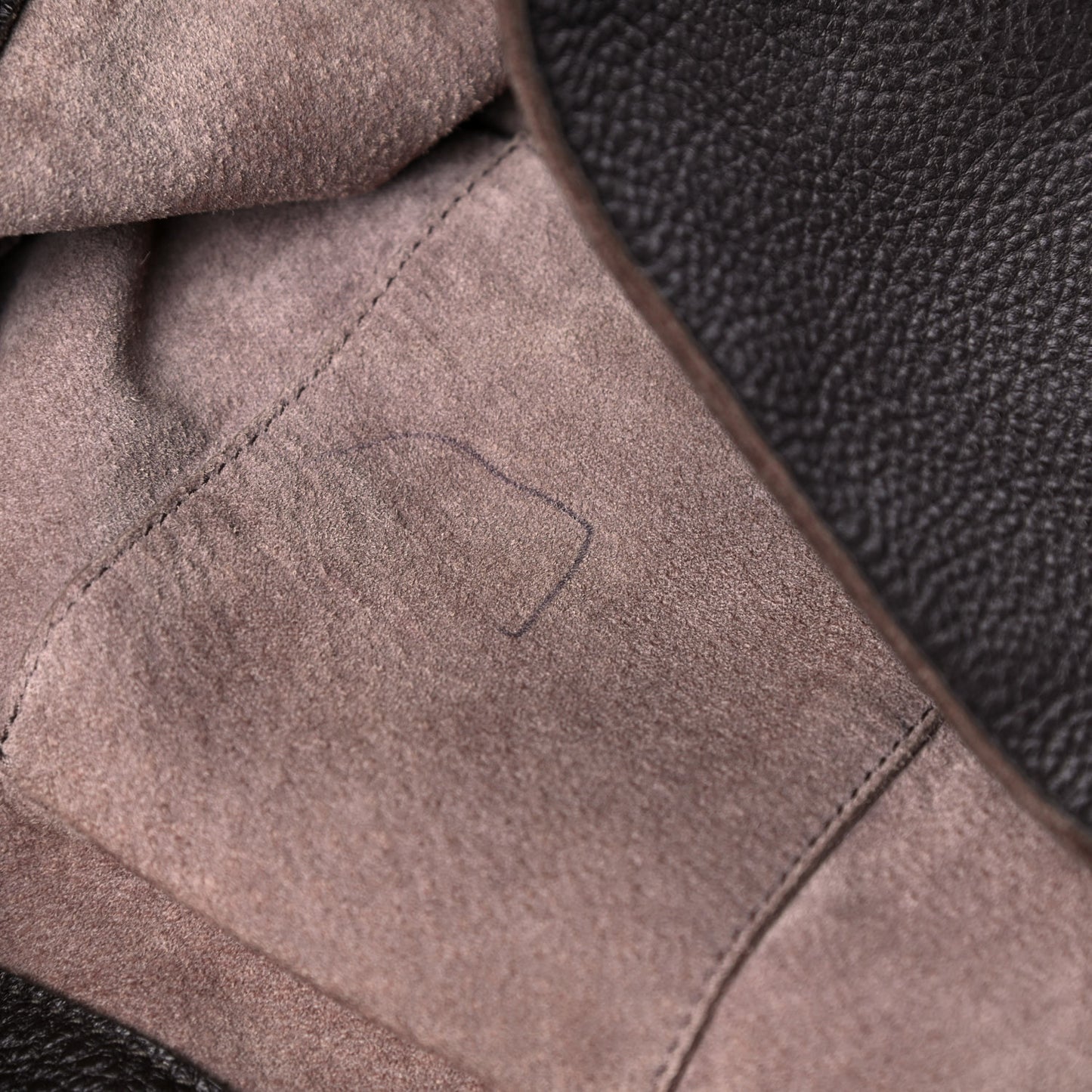 Washed Cervo Deerskin Large Hobo Ebano
