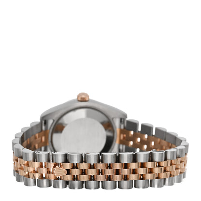 Rolex Stainless Steel 18K Everose Gold Diamond 31mm Oyster Perpetual Datejust Watch Black 178271 3 of 5