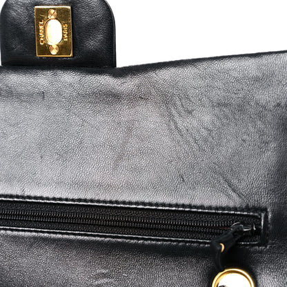 Chanel Lambskin Quilted Medium Double Flap Black 18 of 19