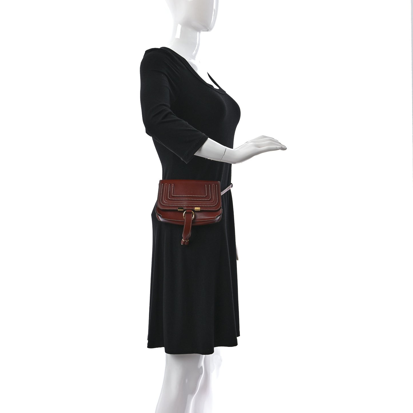 Calfskin Marcie Convertible Belt Bag Brown