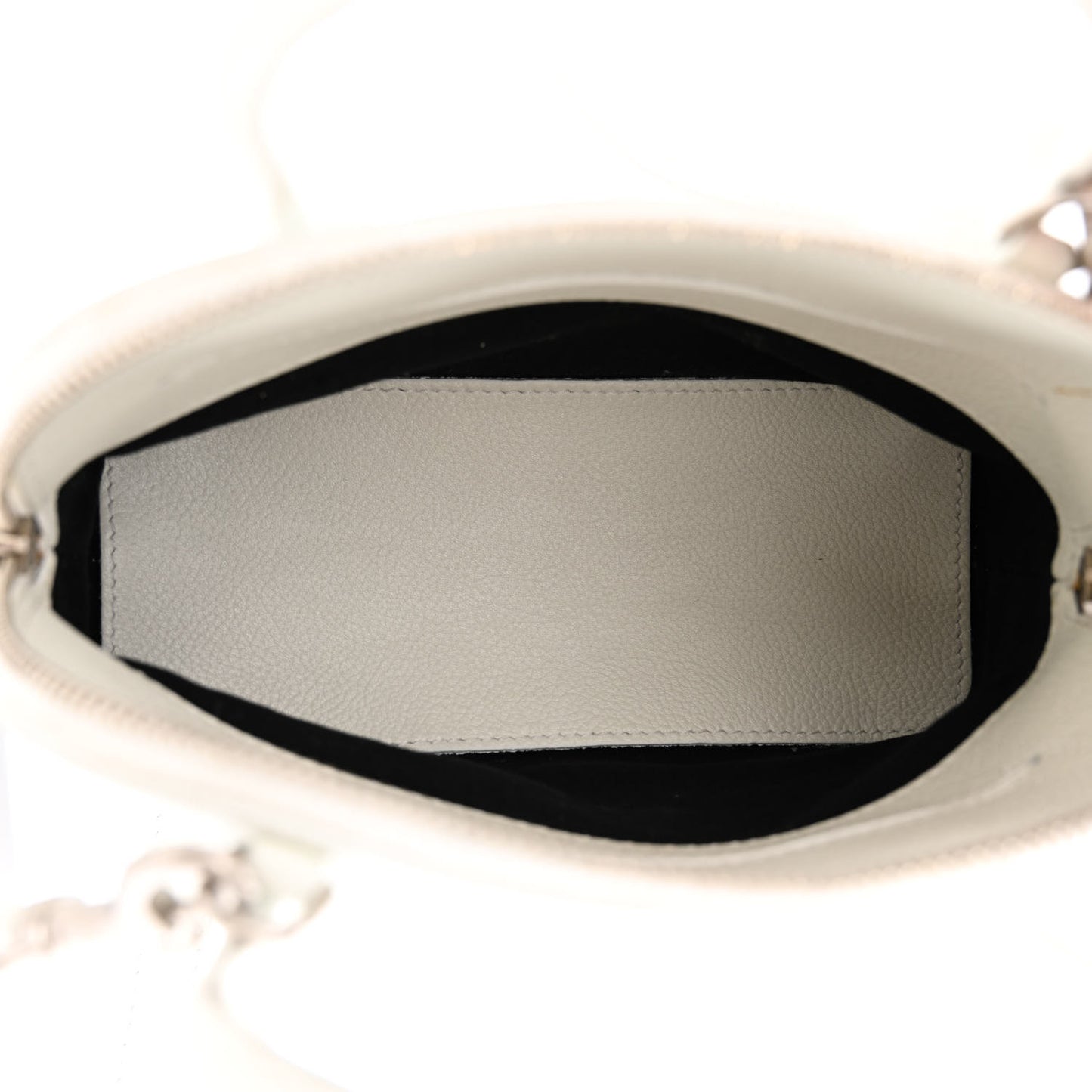 Grained Calfskin Logo XXS Ville Top Handle Bag White Fluo Pink