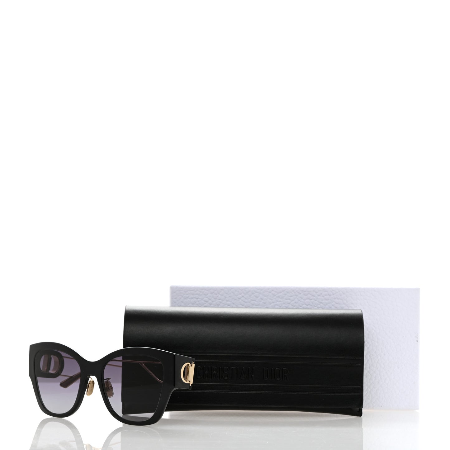 Rectangular 30 Montaigne 1 Sunglasses Black Gold