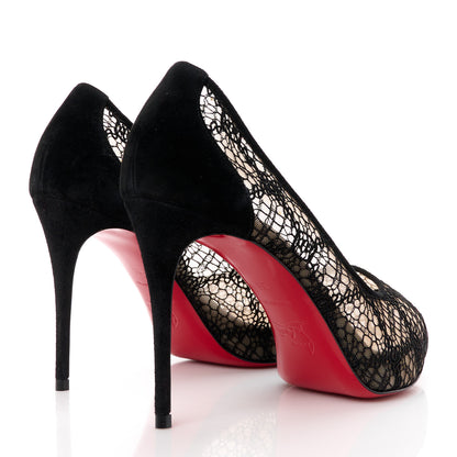 Christian Louboutin Rete Lace Veau Velours Very Lace 100 Pump 36 Black 4 of 8