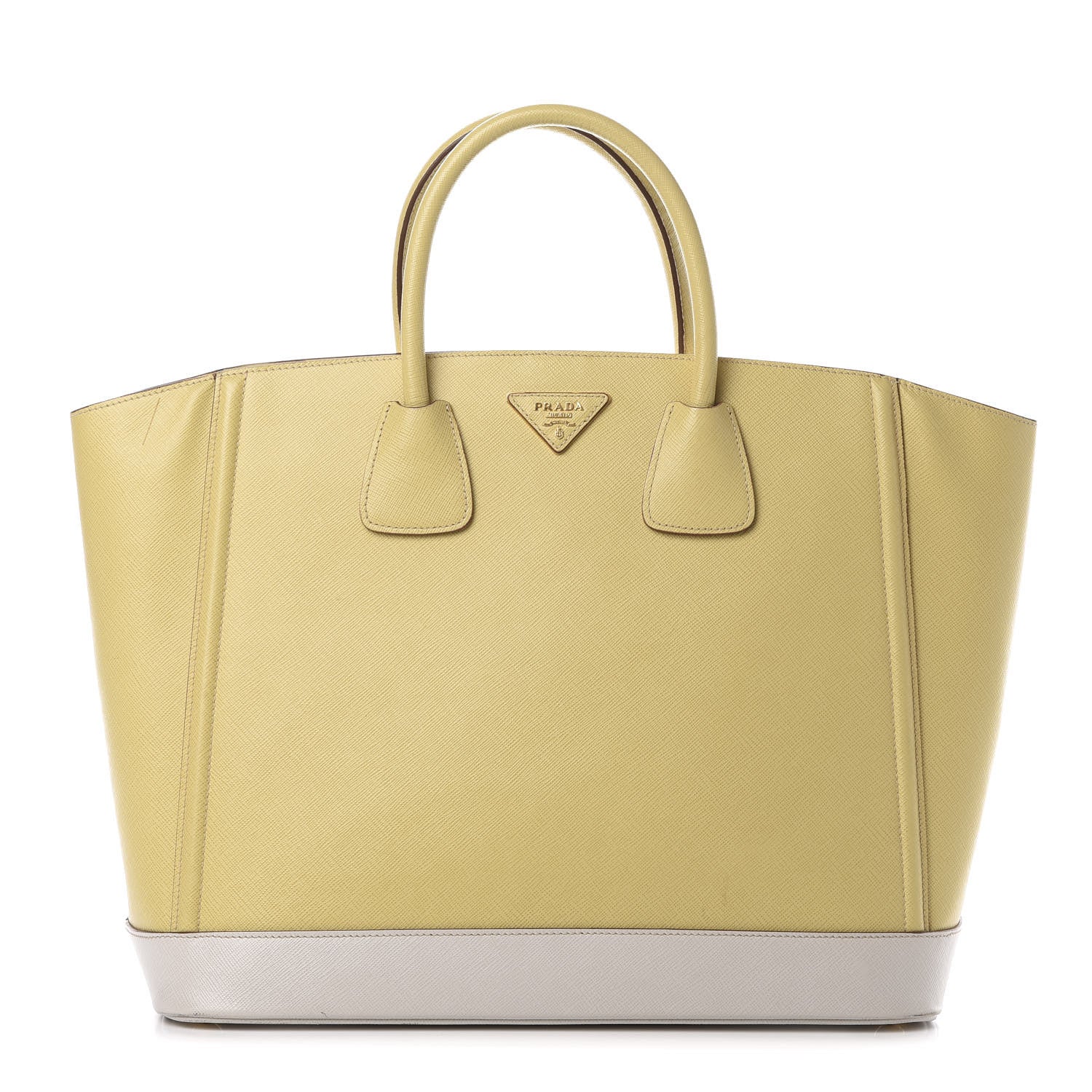 Prada Saffiano Bi-Color Tote Ananas Talco 1 of 16