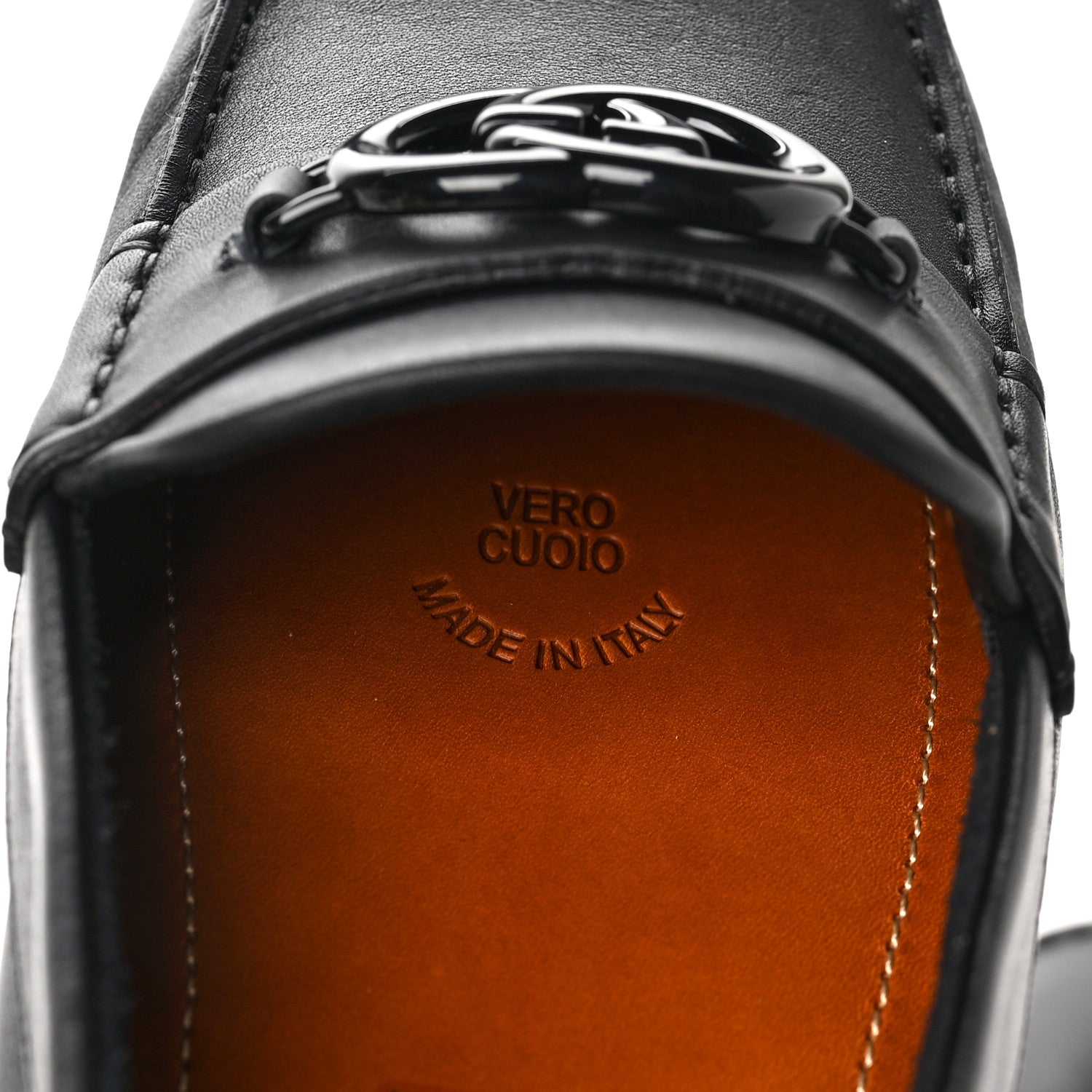 Gucci Soft Clove Calfskin Monochrome Mens Interlocking G Driver Loafers 9 Black 7 of 8
