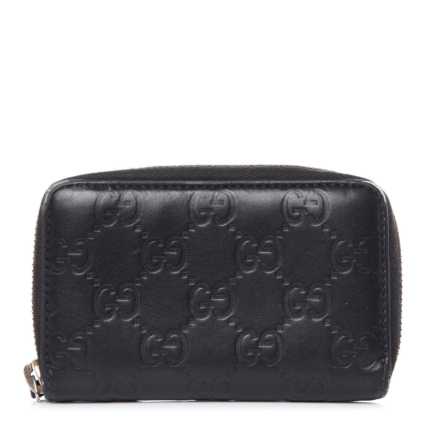 Guccissima Zip Around Card Case Black