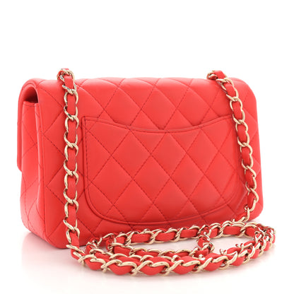 Chanel Lambskin Quilted Mini Rectangular Flap Red 3 of 12