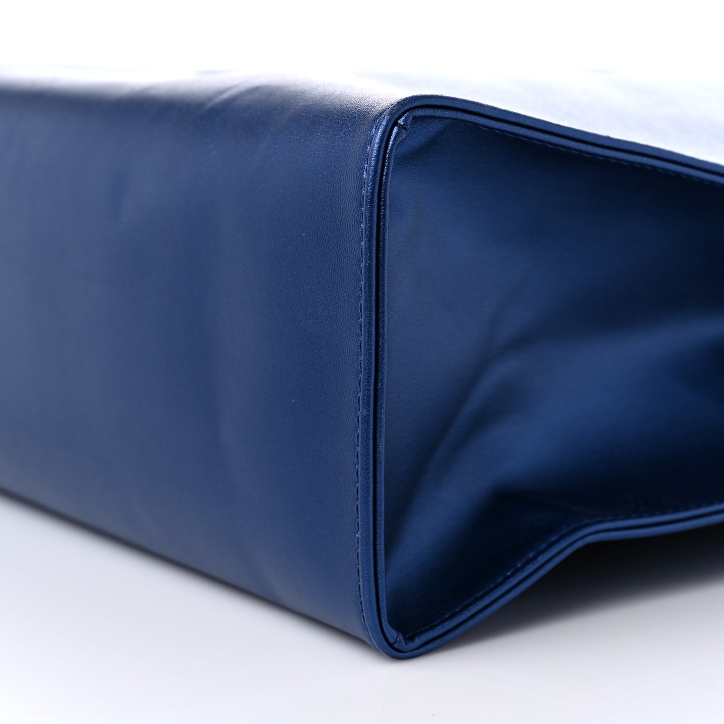 Metallic Vegan Leather Medium Shopping Bag Cobalt