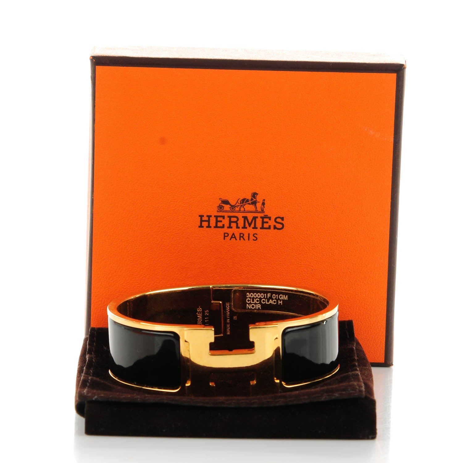 Hermes Enamel Wide Clic Clac H Bracelet GM Black 5 of 5