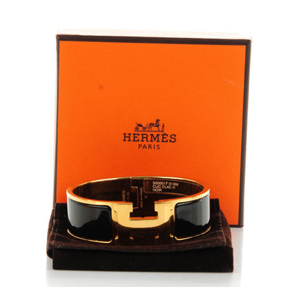 Hermes Enamel Wide Clic Clac H Bracelet GM Black 5 of 5