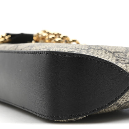 Gucci GG Supreme Monogram Calfskin Small Padlock Chain Shoulder Bag Beige Ebony Black 9 of 9