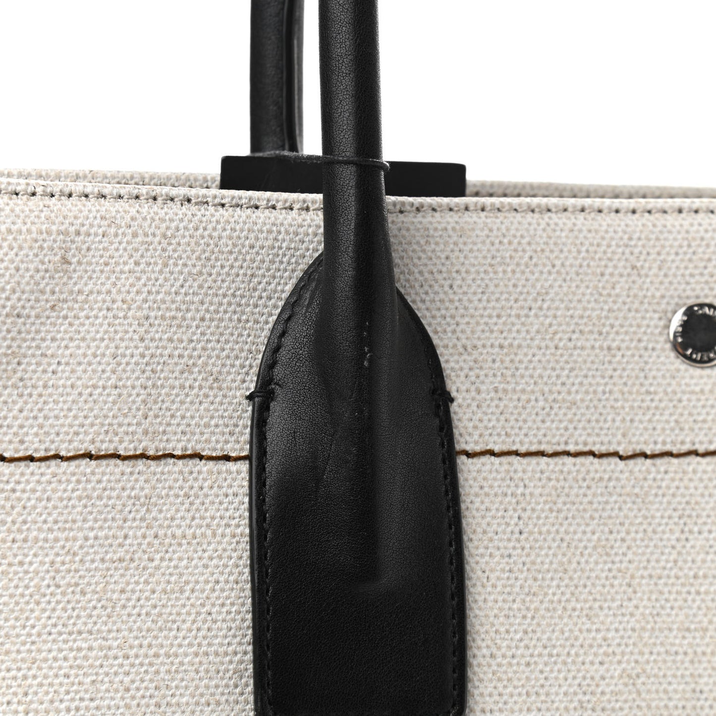 Linen Calfskin Rive Gauche Tote Optic White