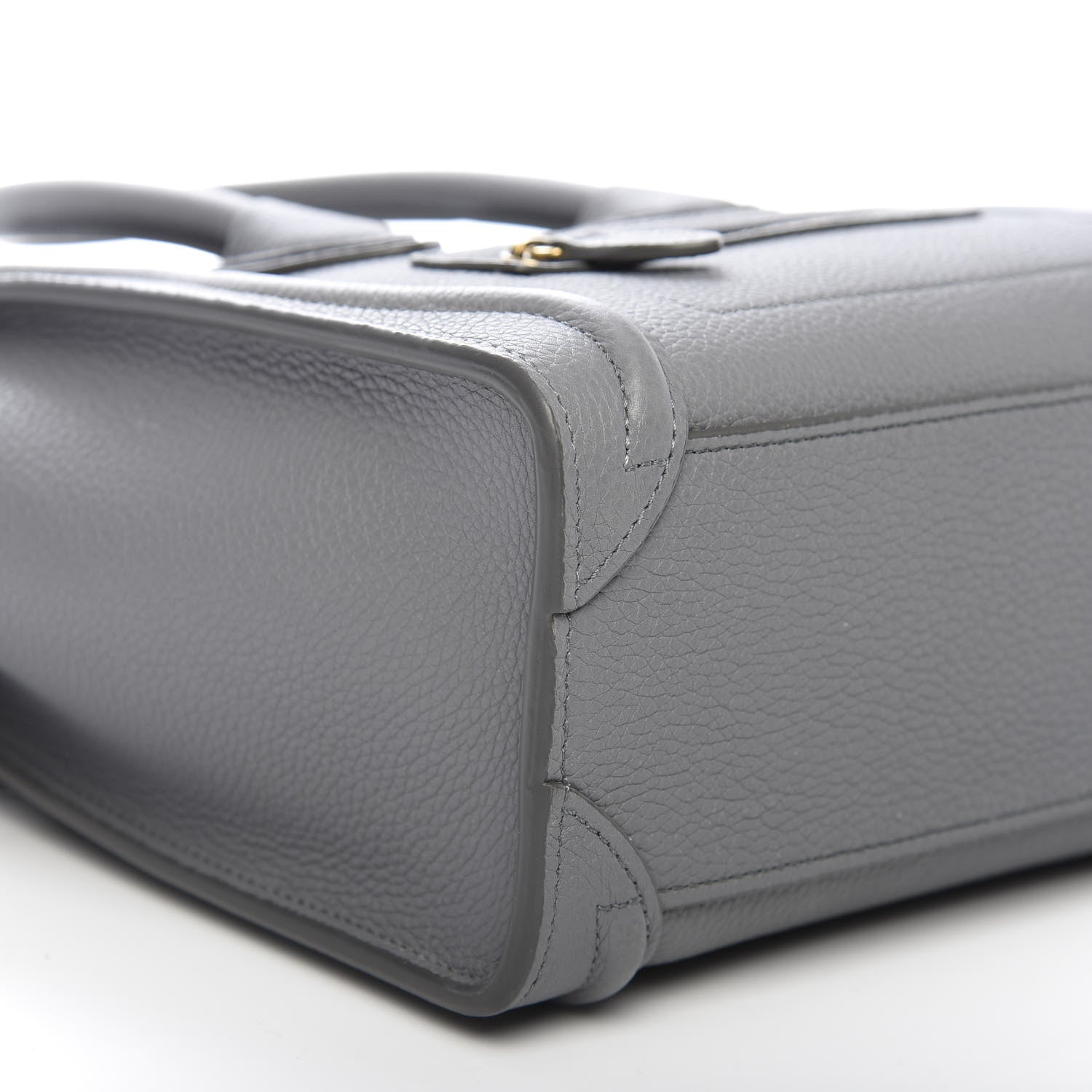 Celine Drummed Calfskin Nano Luggage Kohl 6 of 10