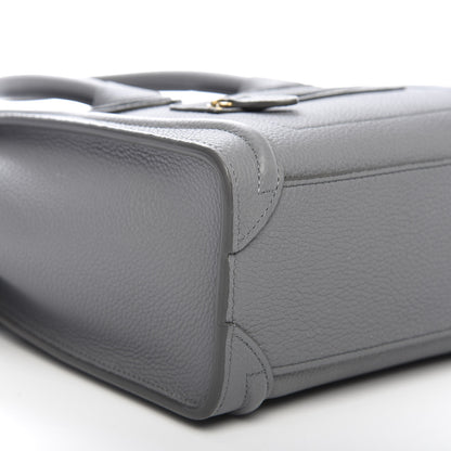 Celine Drummed Calfskin Nano Luggage Kohl 6 of 10