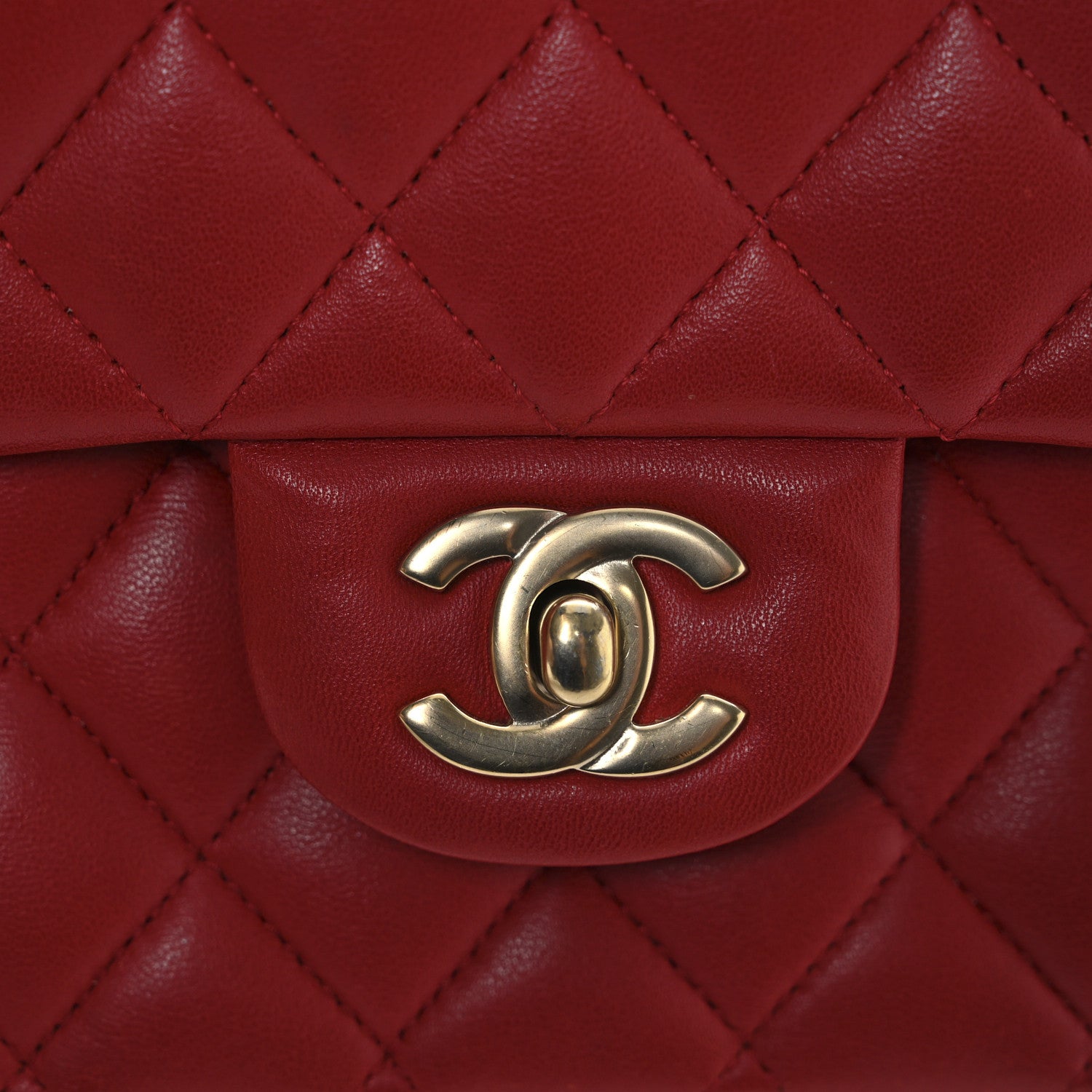 Chanel Lambskin Quilted Medium Double Flap Red 24 of 37