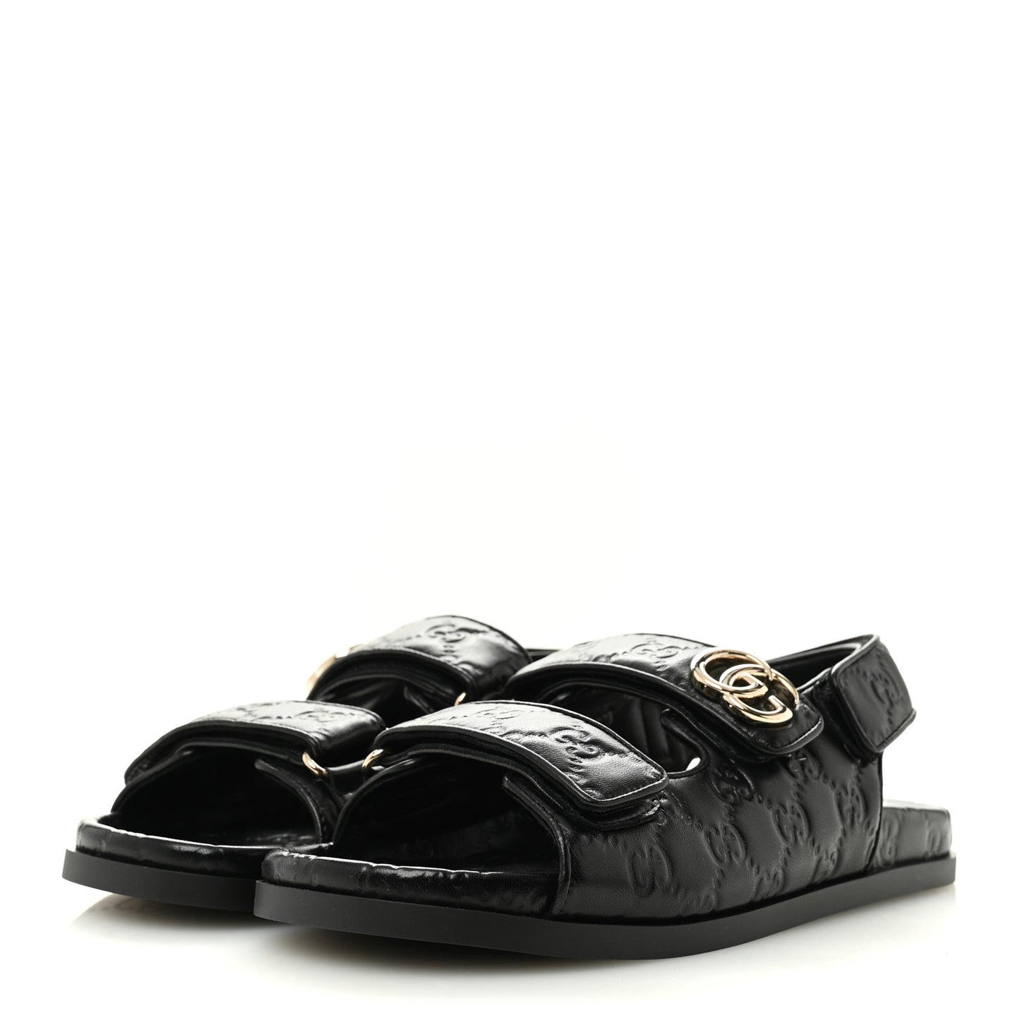 Guccissima GG Embossed Womens Sandals 39 Black