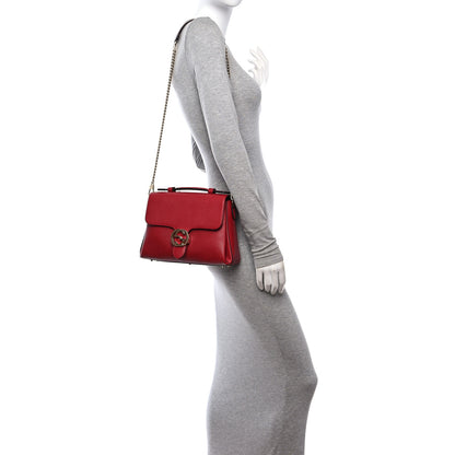 Gucci Dollar Calfskin Interlocking G Top Handle Shoulder Bag Red 2 of 18