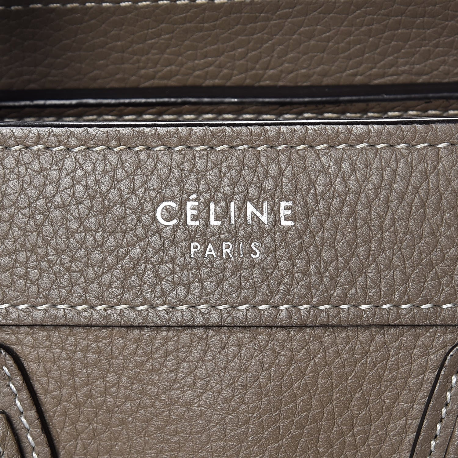 Celine Drummed Calfskin Nano Luggage Souris 6 of 12